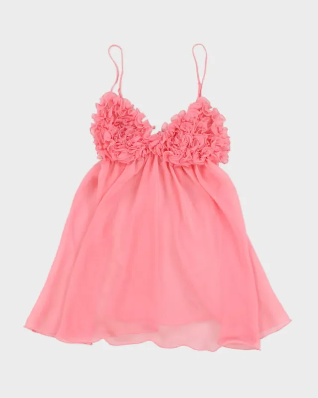 Vintage Y2k 00s La Senza Pink Mesh Cami - S sold by Rokit