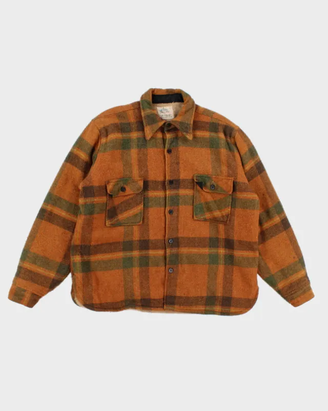 Mens Vintage Caramel Plaid Lined Jacket - L sold by Rokit