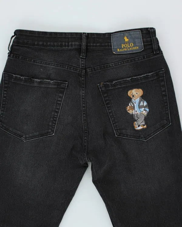 Vintage Polo Bear Embroidered Black Jeans - W30 L25 sold by Rokit product image thumbnail 4