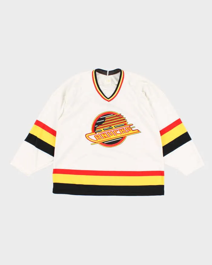 Mens White Canucks Flying Skate Sport Jersey - L sold by Rokit
