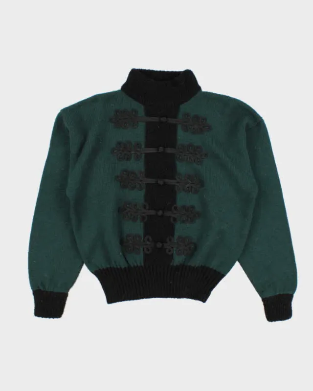 Woman's Green Wool Embelished Knit Jumper - M sold by Rokit