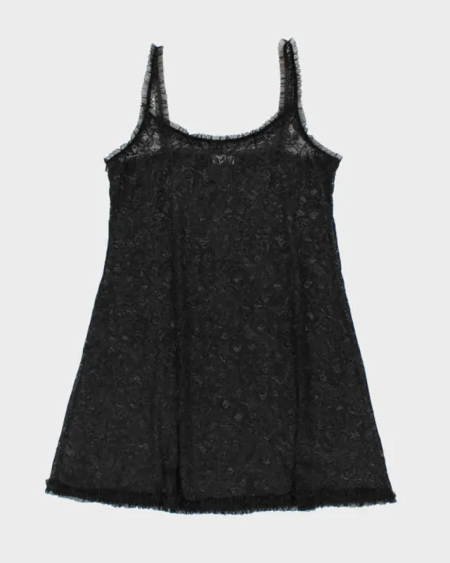 Vintage 90s Black Lace Dress - M sold by Rokit