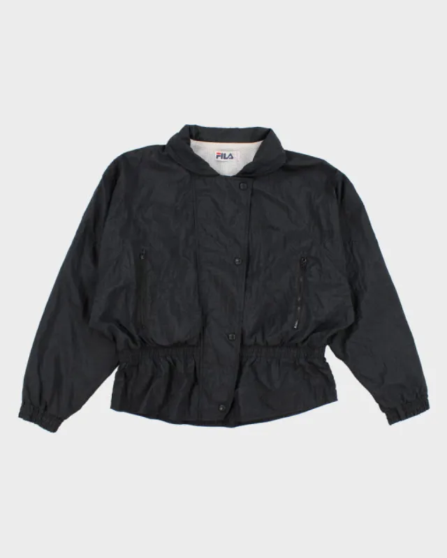 Vintage 80s Women's Fila Black Windbreaker Jacket - L made by Fila