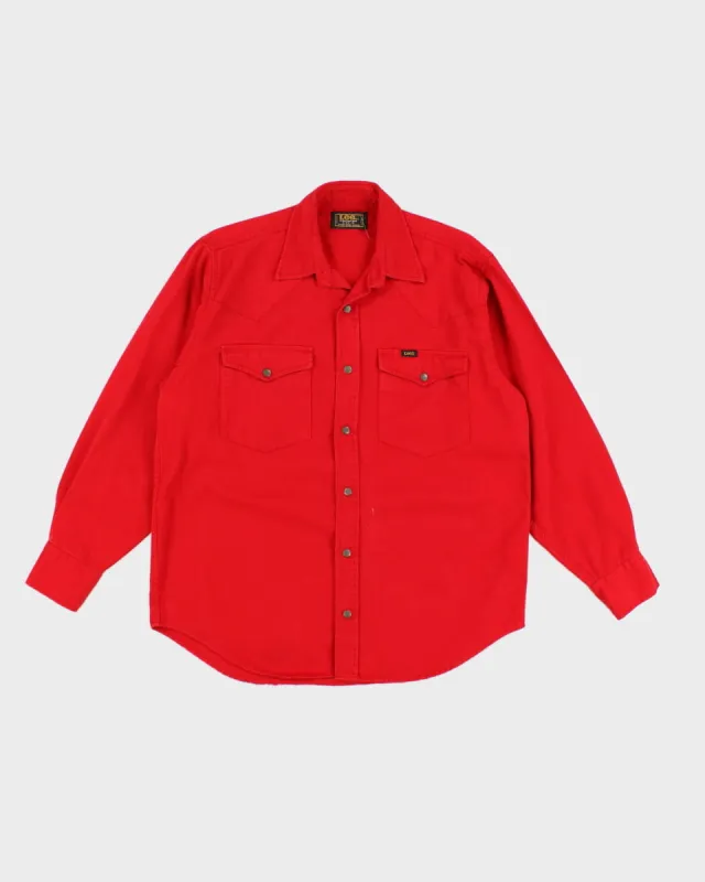 Vintage 70s Lee Red Workwear Shirt - M made by Lee