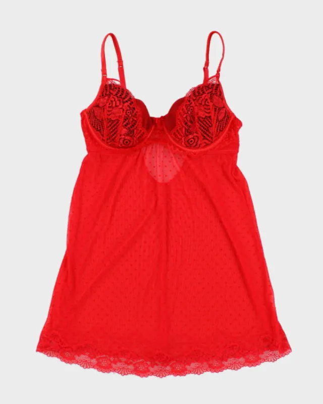 Deadstock La Vie En Rose Red Mesh Cami - S sold by Rokit