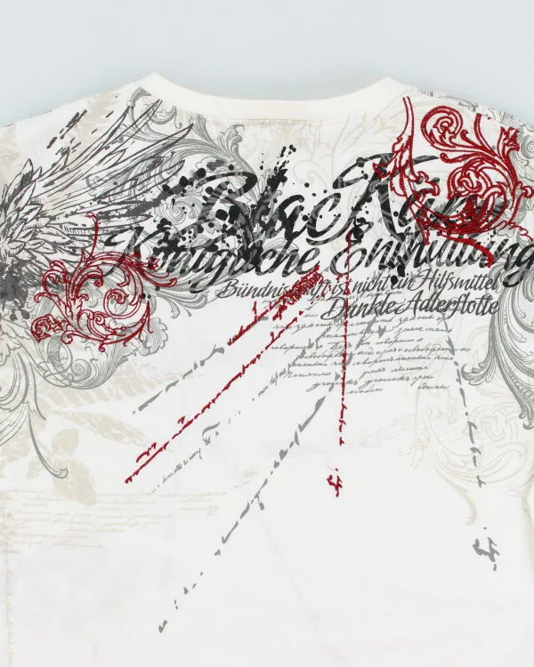 Vintage Y2K Gothic Style V Neck T-Shirt - L sold by Rokit product image thumbnail 4