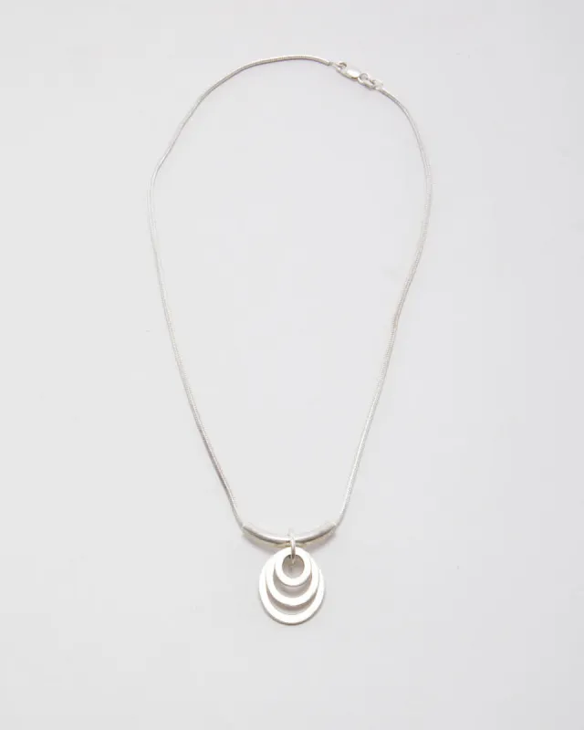 925 Silver Layered Pendant Necklace sold by Rokit