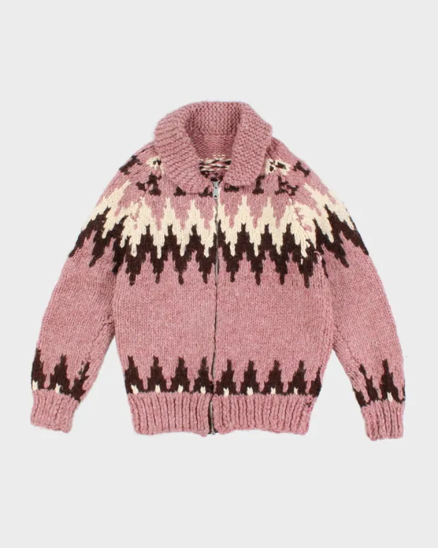 Vintage Nordic Style Chunky Knit Zip Up Jumper - S sold by Rokit