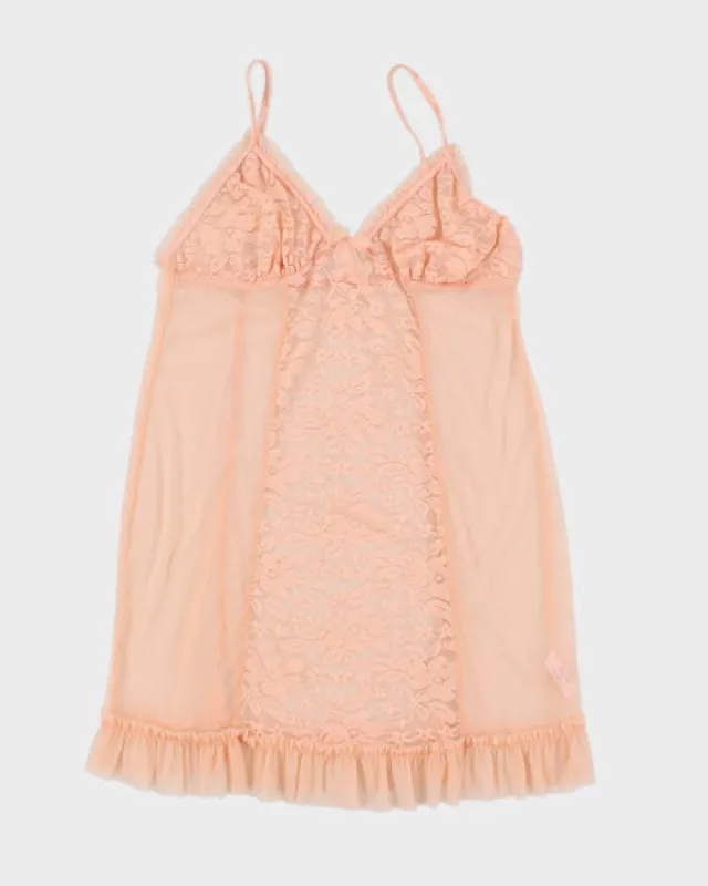 Y2K 00s La Vie En Rose Mesh Slip Dress - M sold by Rokit