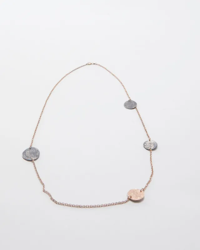 Vintage 925 Copper/Silver Coin Necklace sold by Rokit