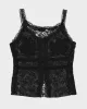 Woman's Black Lace Floral Print Camisole - L sold by Rokit
