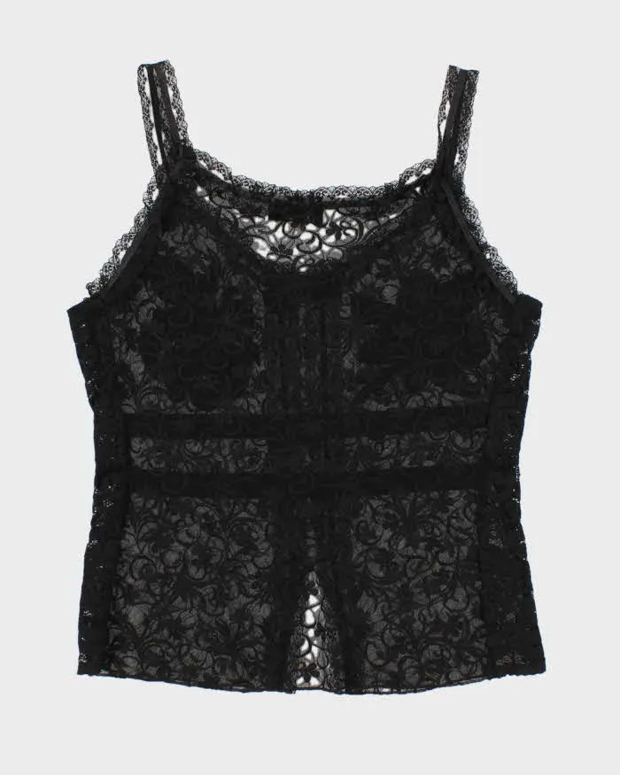 Woman's Black Lace Floral Print Camisole - L sold by Rokit product image thumbnail 2
