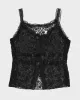 Woman's Black Lace Floral Print Camisole - L sold by Rokit
