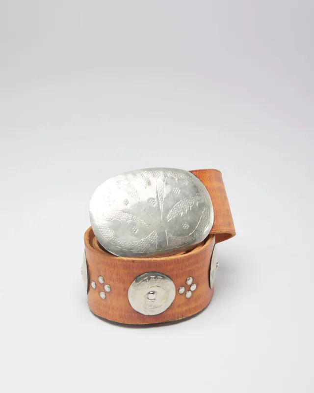 Vintage Wide Western Leather Belt - W34 sold by Rokit