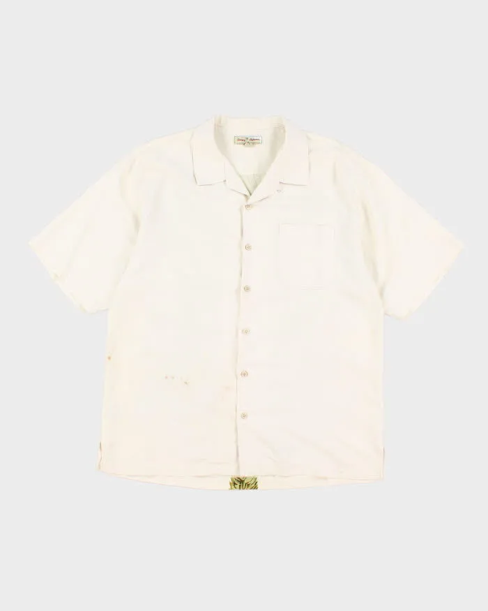 Vintage Men's Cream Tommy Bahama Leaf Print Shirt - XL sold by Rokit