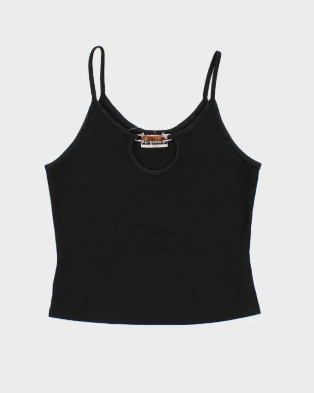 90s Dynamic Black Keyhole Cami Top - M sold by Rokit