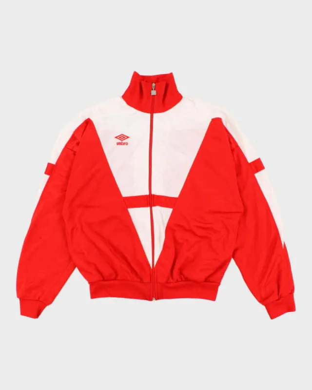 90's Vintage Men's Red Umbro Zip-up Track Jacket - M sold by Rokit