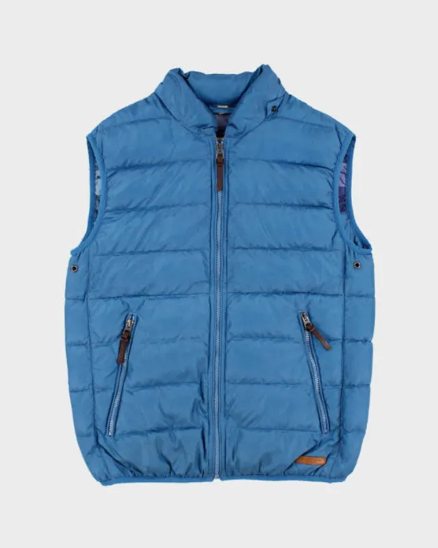 Womens Blue Puffy Burberry Zip Up Vest - M sold by Rokit