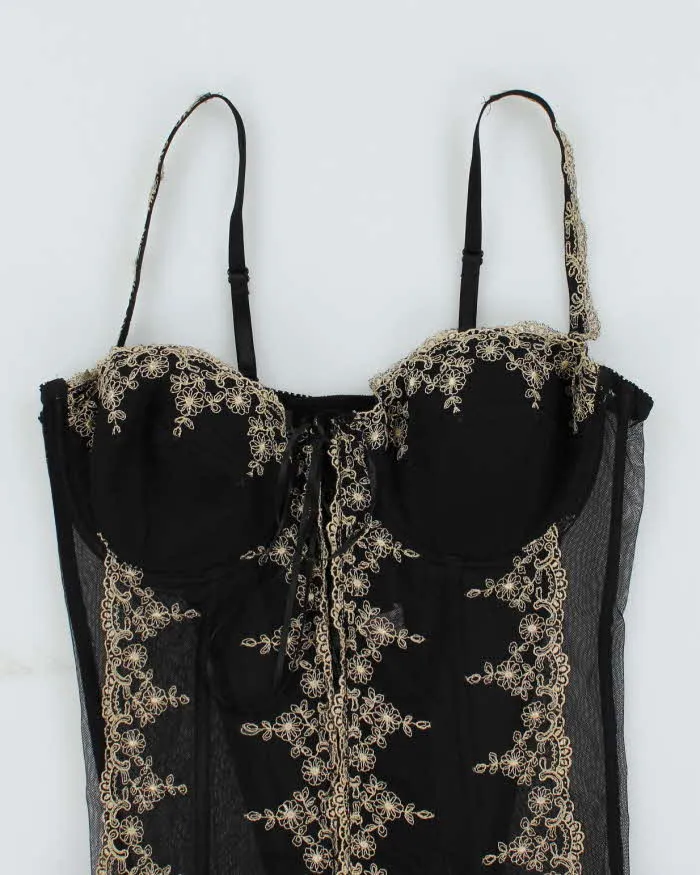 Y2k 00s La Vie En Rose Embroidered Corset - L sold by Rokit product image thumbnail 3
