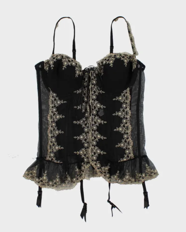 Y2k 00s La Vie En Rose Embroidered Corset - L sold by Rokit