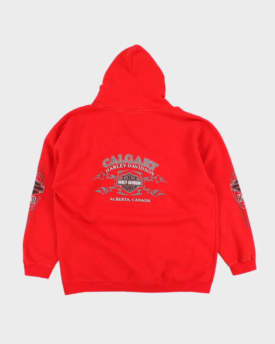 Mens Red Harley Davidson Graphic Hoodies - XL sold by Rokit product image thumbnail 2