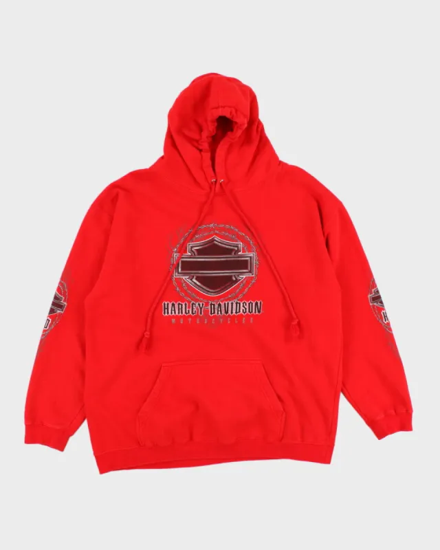 Mens Red Harley Davidson  Graphic Hoodies - XL sold by Rokit