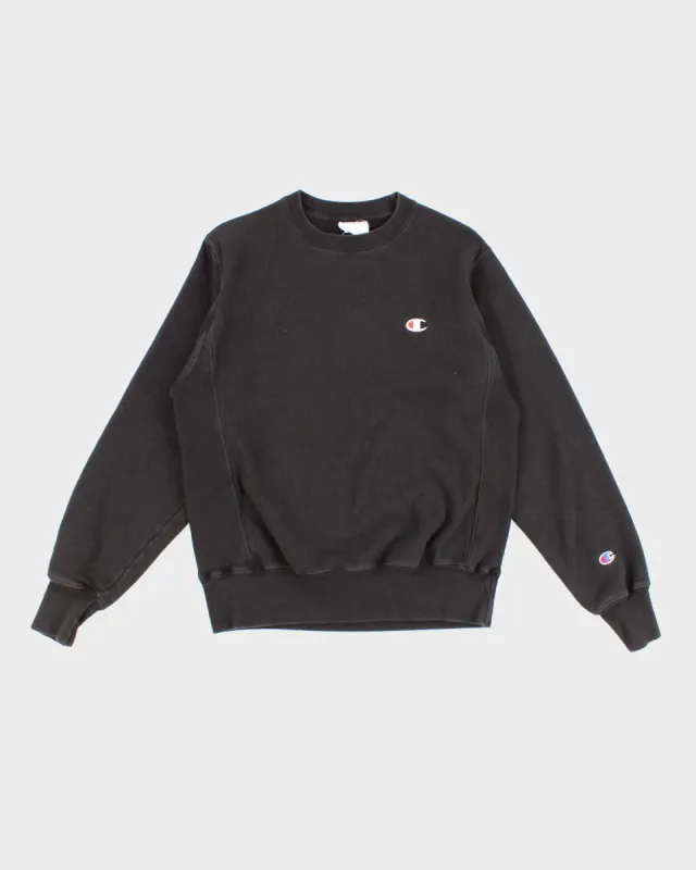 Champion Reverse Weave Black Sweatshirt - S sold by Rokit