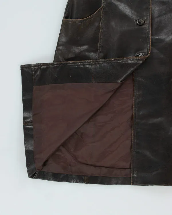 Vintage Y2K Le Chateau Brown Leather Trench Coat - S sold by Rokit product image thumbnail 5