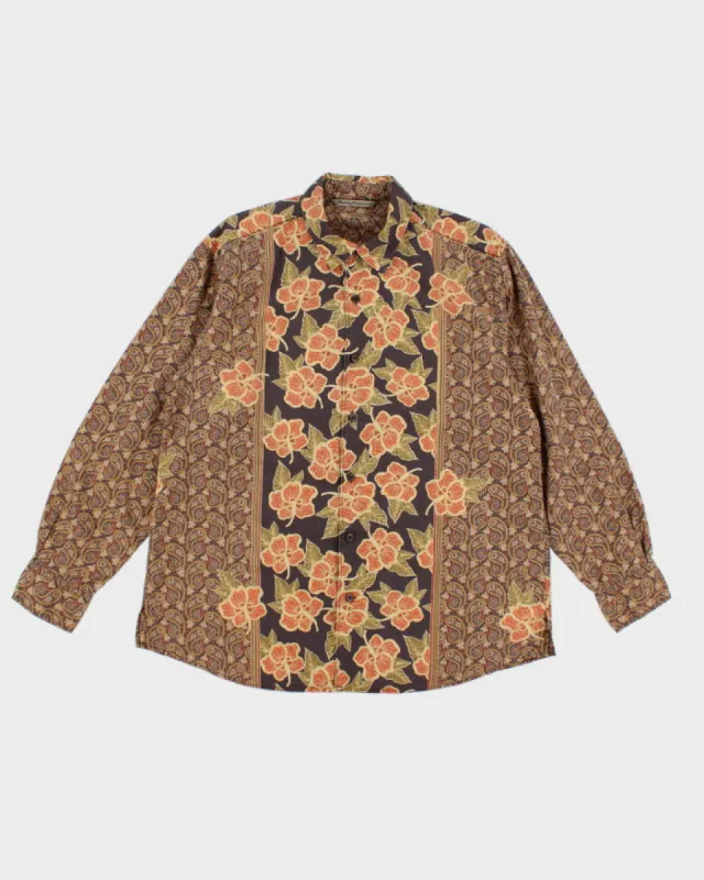 00s Tommy Bahama Autumnal Coloured Hawaiian Style Shirt - L sold by Rokit