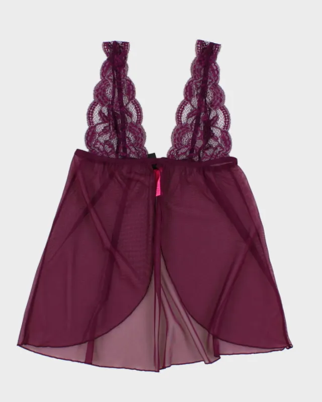 Y2K 00s La Senza Purple Mesh Cami - XS sold by Rokit