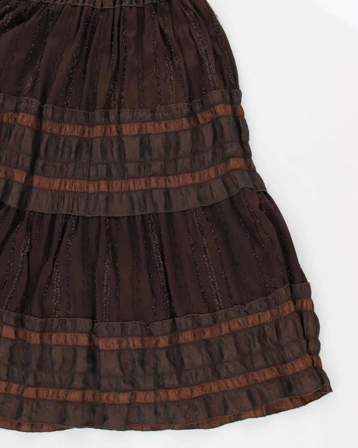 Y2k 00s Brown Flowy Skirt - S sold by Rokit product image thumbnail 4