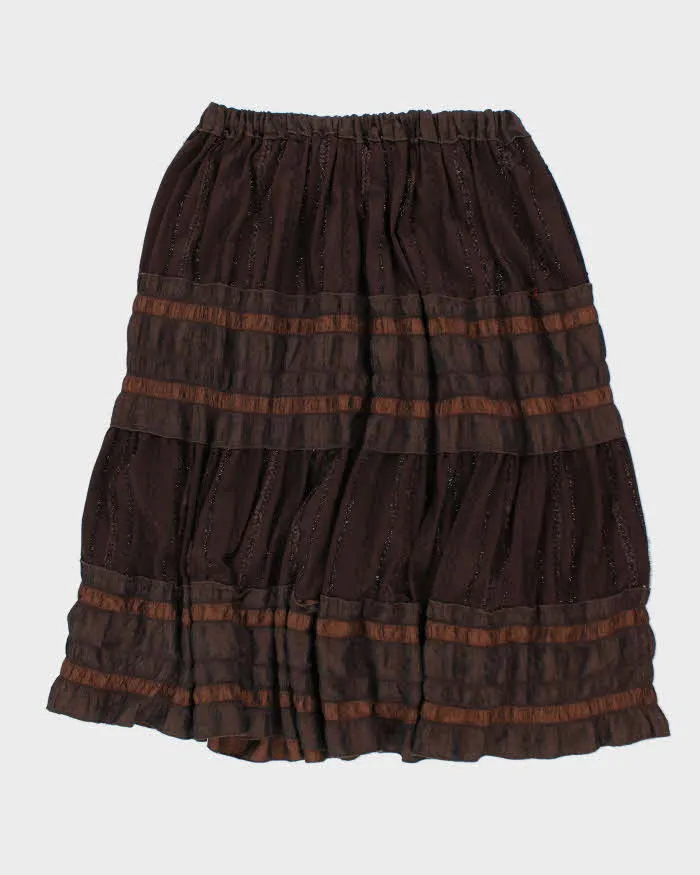 Y2k 00s Brown Flowy Skirt - S sold by Rokit product image thumbnail 2