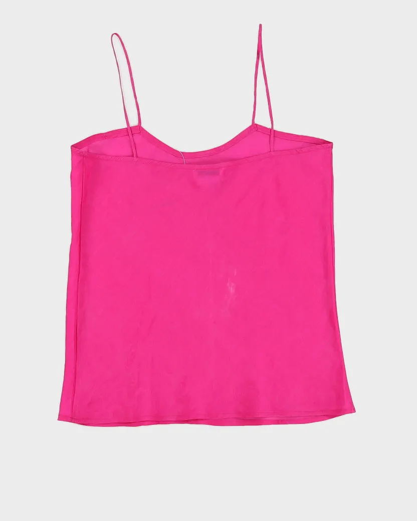 Vintage 90s Pink Rose Printed Silk Cami - L/XL sold by Rokit product image thumbnail 2