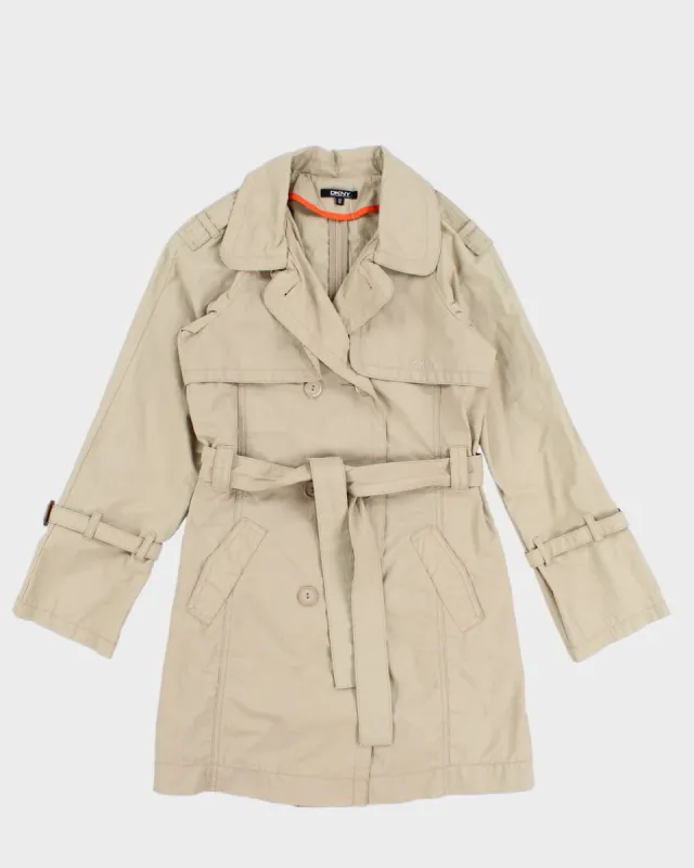 DKNY Beige Coloured Thin Feel Coat - XS sold by Rokit