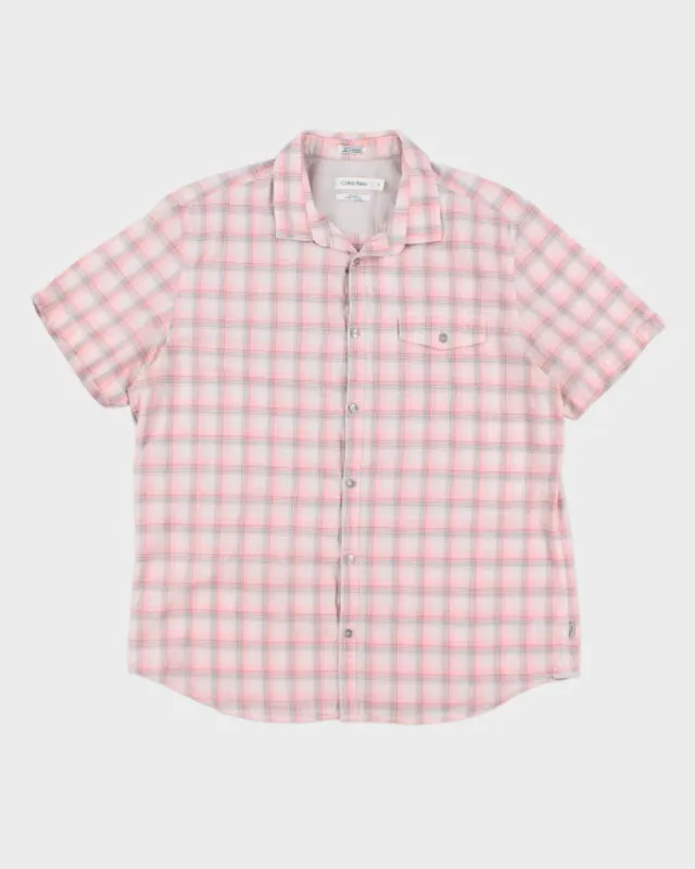 Calvin Klein Pink Check Shirt - L sold by Rokit