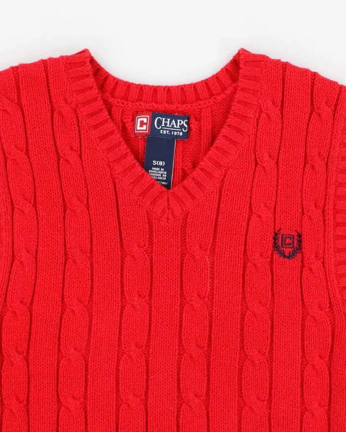 Vintage 90s Chaps Red Knit Vest - S sold by Rokit product image thumbnail 3