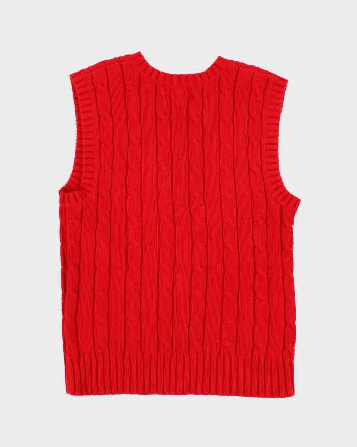 Vintage 90s Chaps Red Knit Vest - S sold by Rokit product image thumbnail 2