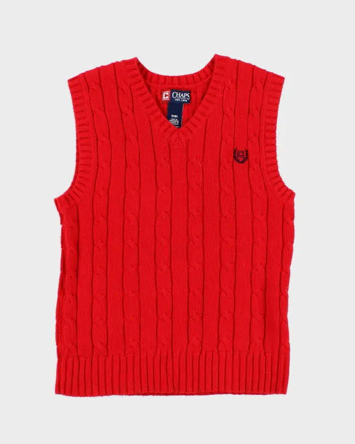 Vintage 90s Chaps Red Knit Vest - S sold by Rokit