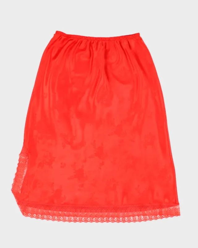 Red Floral Petticoat Slip Skirt - S sold by Rokit
