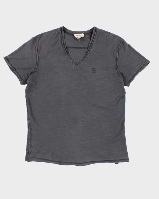 Womens Stone Grey Diesel V Neck T-Shirt - M sold by Rokit