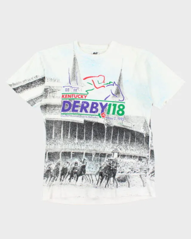 Vintage 90's Kentucky Derby All Over Print T-Shirt - XL sold by Rokit