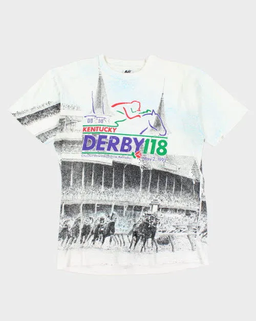 Vintage 90's Kentucky Derby All Over Print T-Shirt - XL sold by Rokit