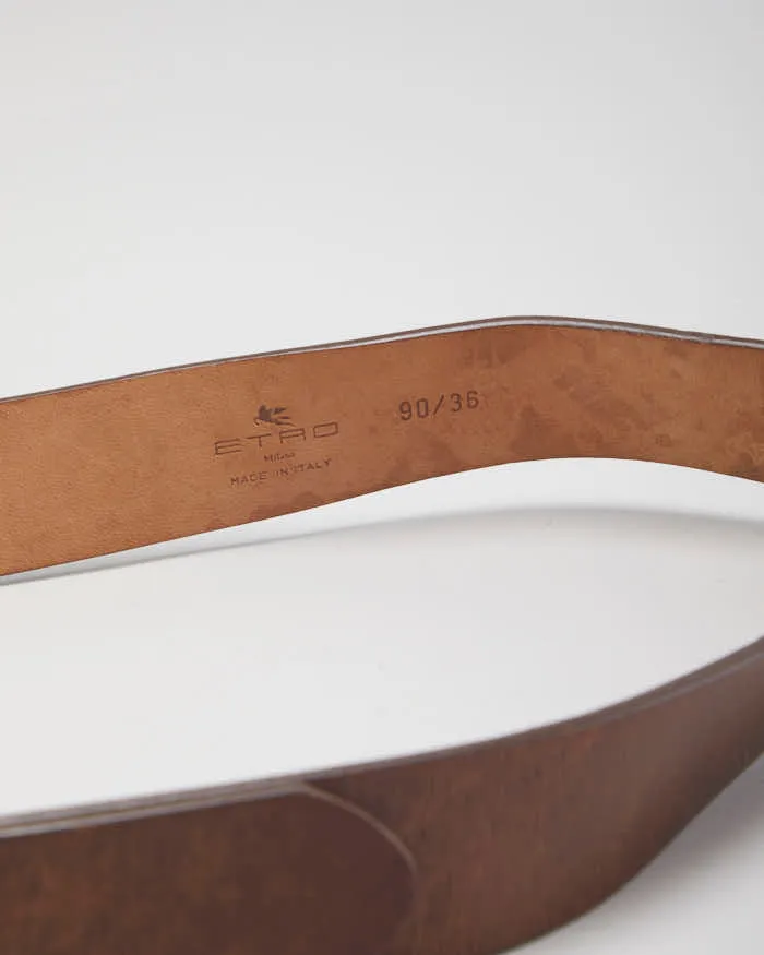 Etro Brown Leather Belt - W33-W37 sold by Rokit product image thumbnail 3