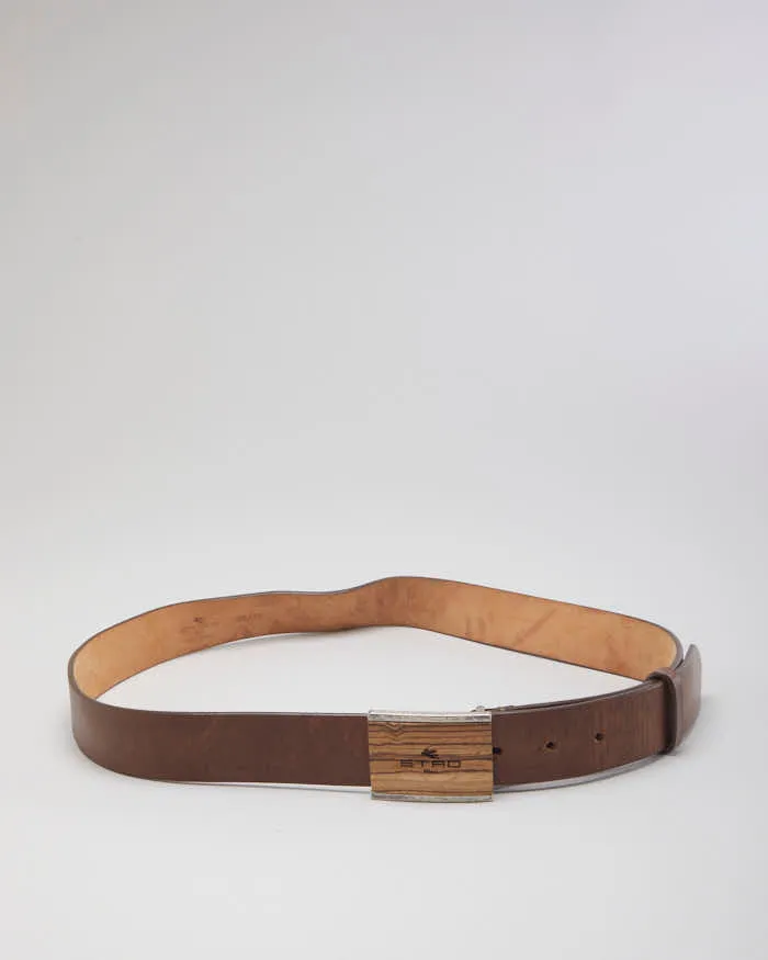 Etro Brown Leather Belt - W33-W37 sold by Rokit product image thumbnail 2