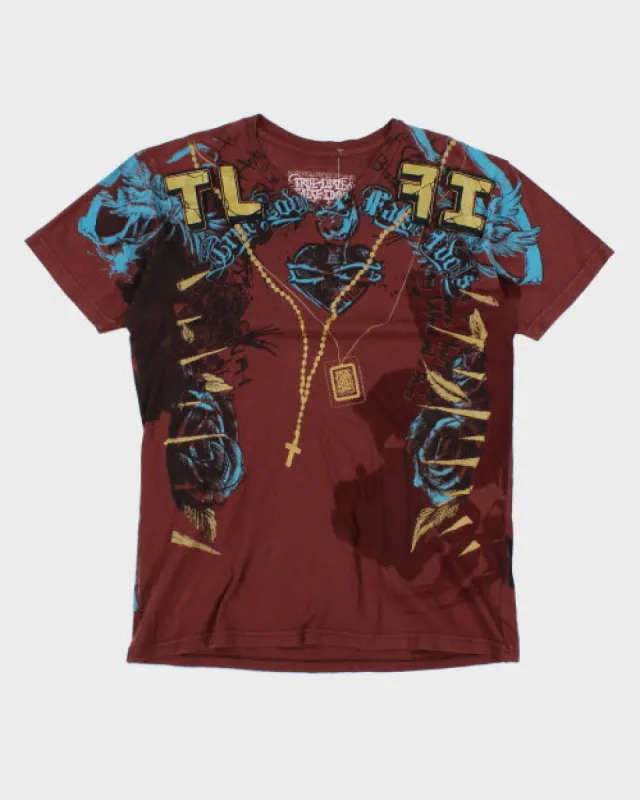 Vintage Y2K True Love False Idols V-Neck T-Shirt - XL sold by Rokit