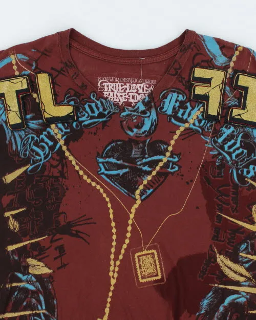 Vintage Y2K True Love False Idols V-Neck T-Shirt - XL sold by Rokit product image thumbnail 3