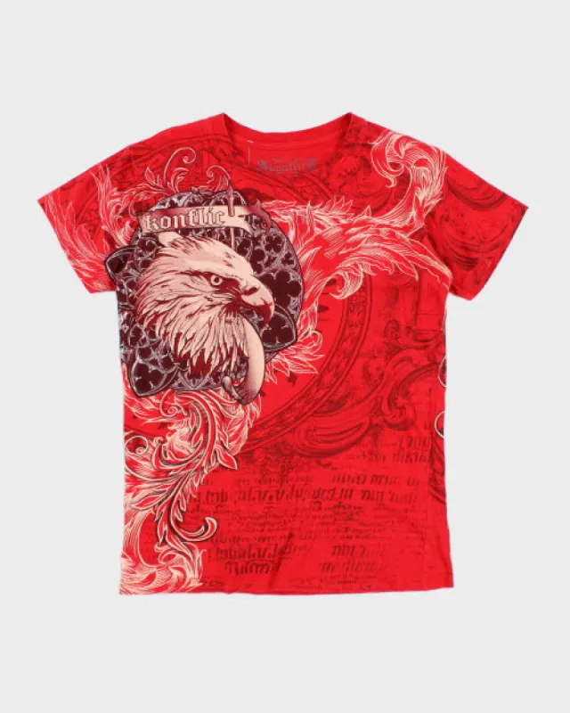 Vintage Y2K Konflic Gothic Print T-Shirt - S sold by Rokit