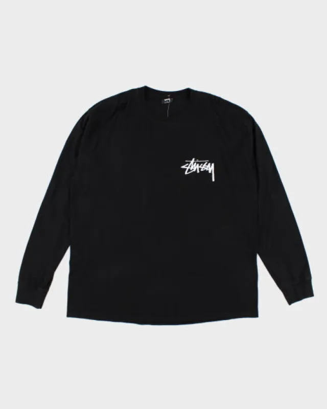 Stussy Centre Logo Long-sleeved T-Shirt - L sold by Rokit