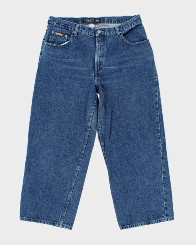 Vintage Wide Leg Blue Notes Jeans - W36 L28 sold by Rokit