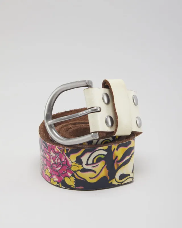 Y2k 00s Ed Hardy Leather Belt - W29-W35 sold by Rokit
